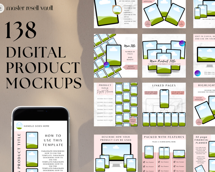 138 Digital Product Mockups
